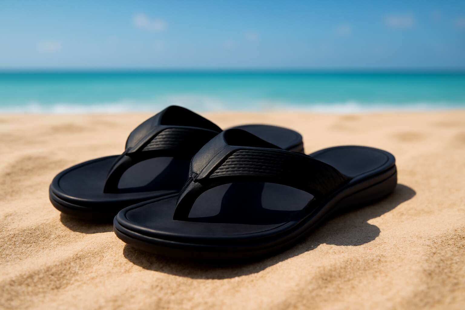 mens flip flops black