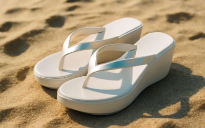 Chic & Comfortable: Elevate Your Style with Trendy Wedge Flip Flops White for Summerasy Summer Vibes