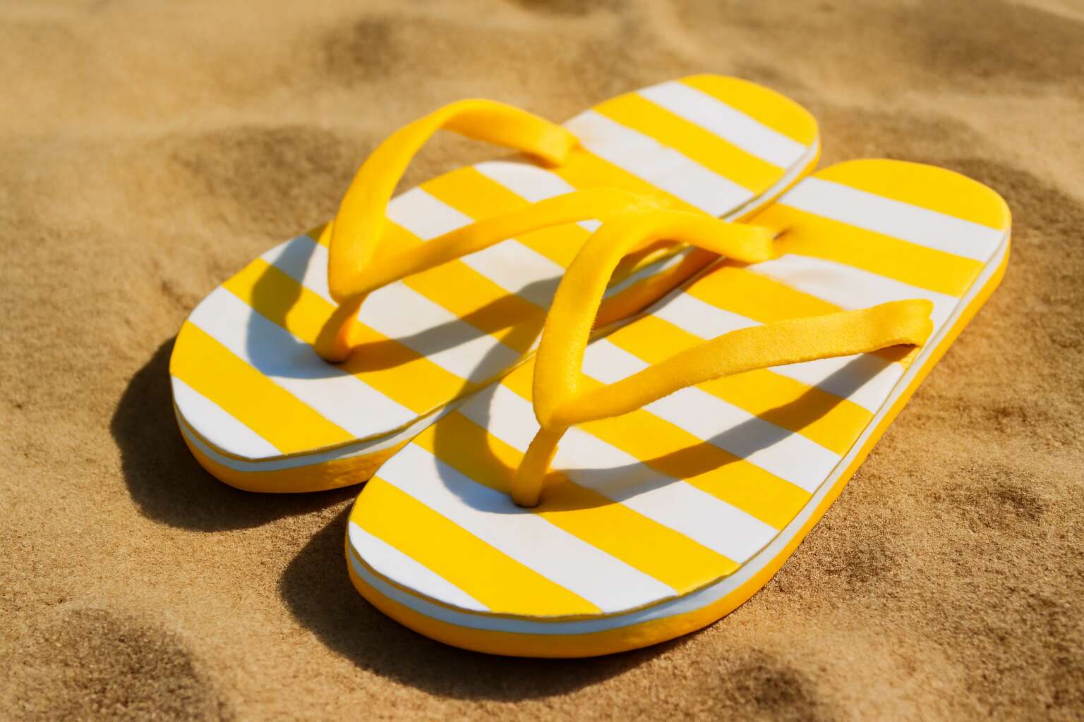 white yellow box flip flops