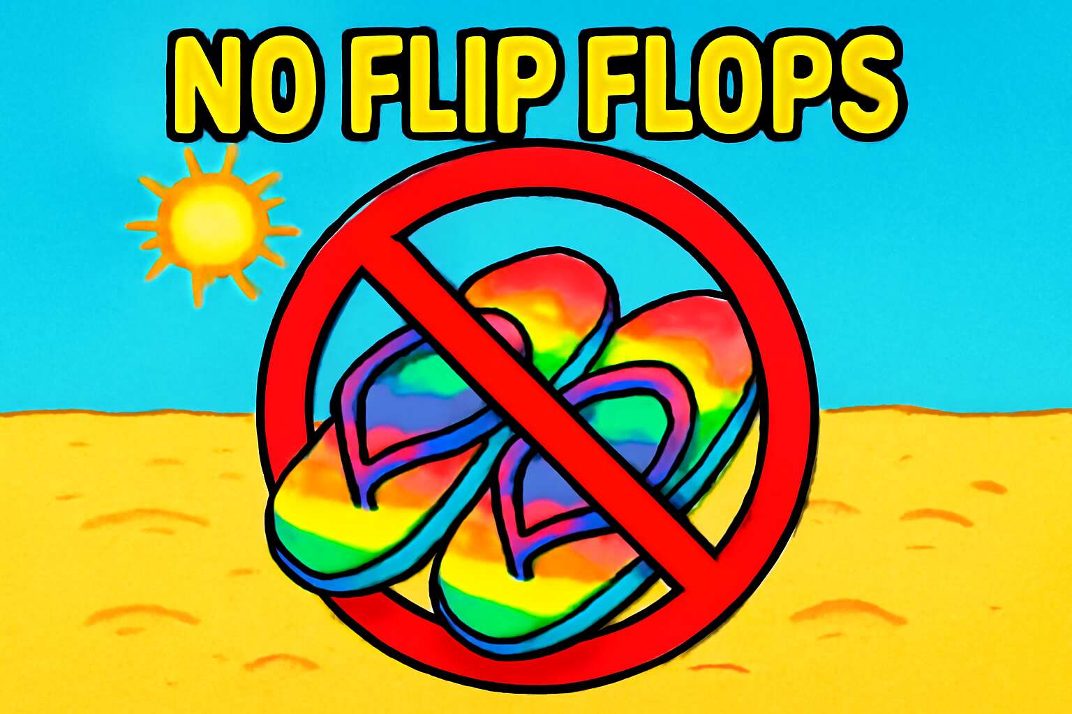 no flip flops meme