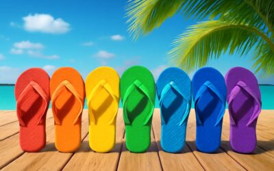 Find rainbow flip flops near me for bold, comfy summer vibes
