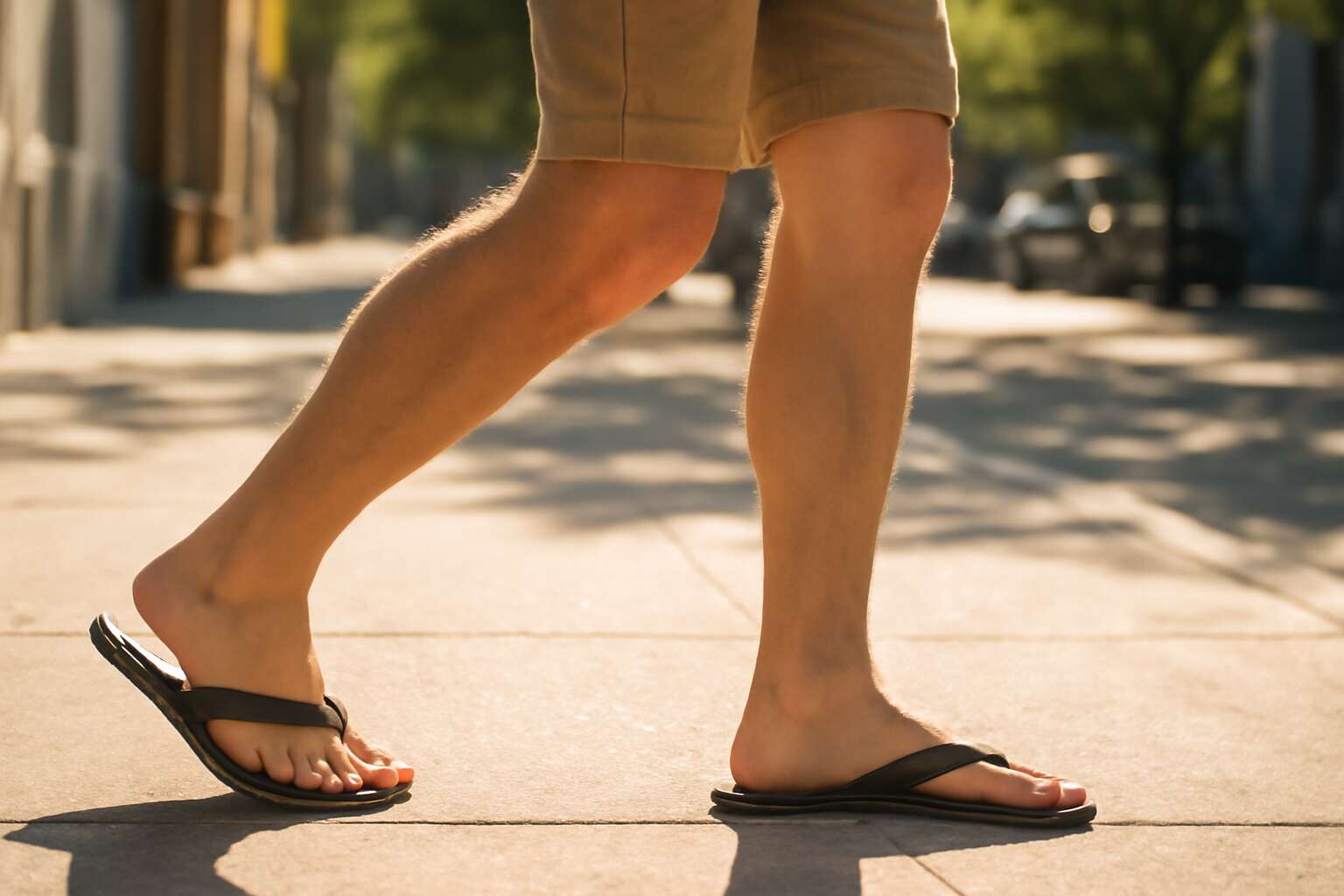 can flip flops cause knee pain