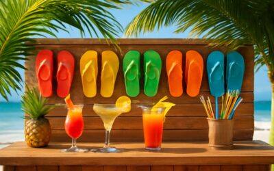 Escape to flip flops bar for sun, cocktails, and sandy vibes.