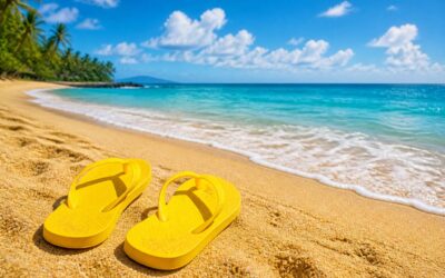 Flip flops yellow for bright summer comfort.