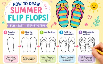 Flip flops easy drawing, learn it fast.